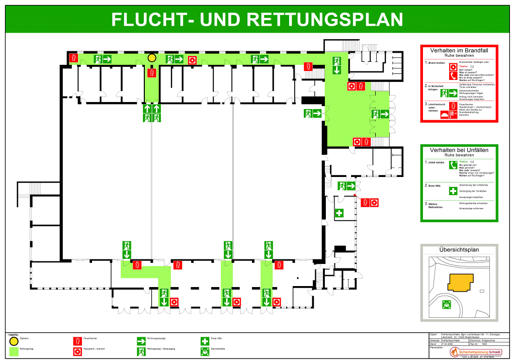 Flucht- und Rettungsplan Sporthalle