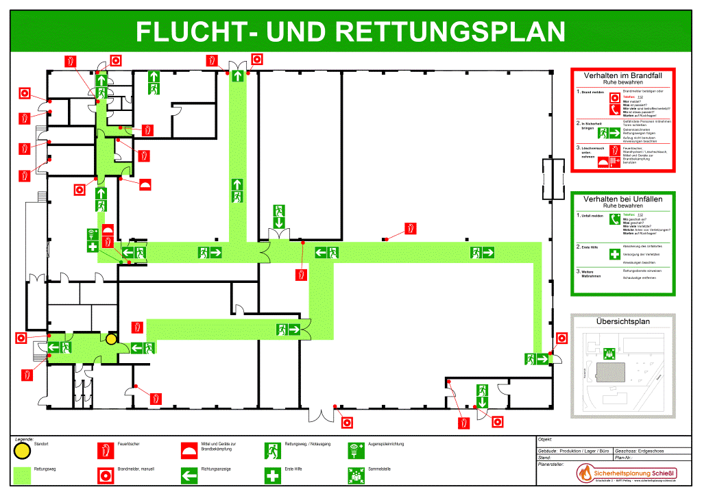 Flucht- und Rettungsplan Industiebetrieb