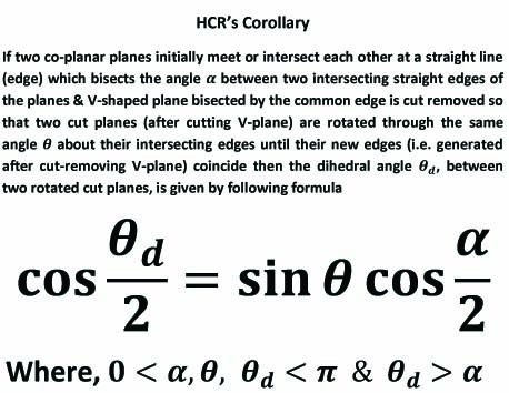 HCR's Corollary derived by H C Rajpoot