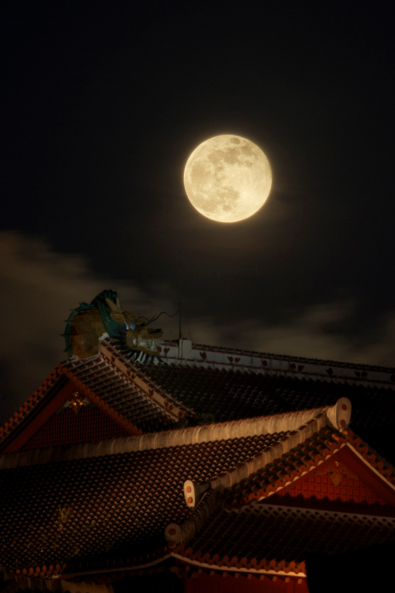 沖縄写真　首里城　スーパームーン 2013