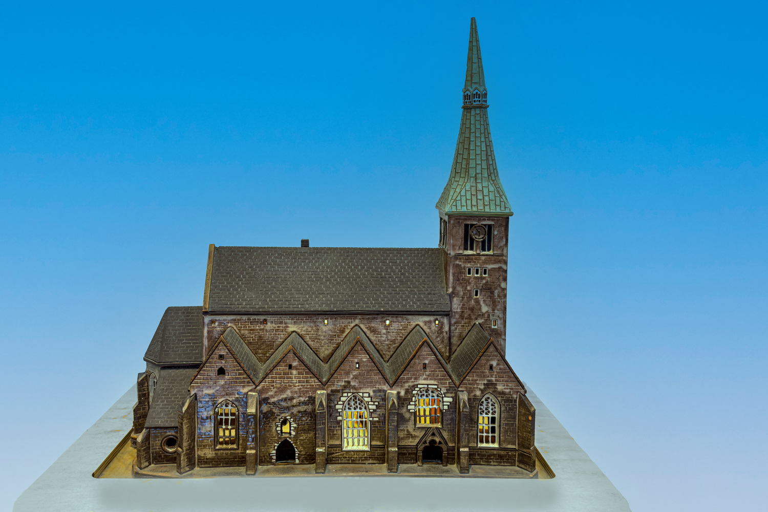 Marktkirche St. Nicolai (Modell) in Hameln 13. Jahrhundert. Wiederaufbau nach Zerstörung 1957