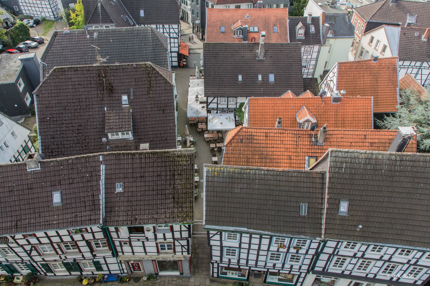 Blick vom St. Georgsturm auf den Steinhagen