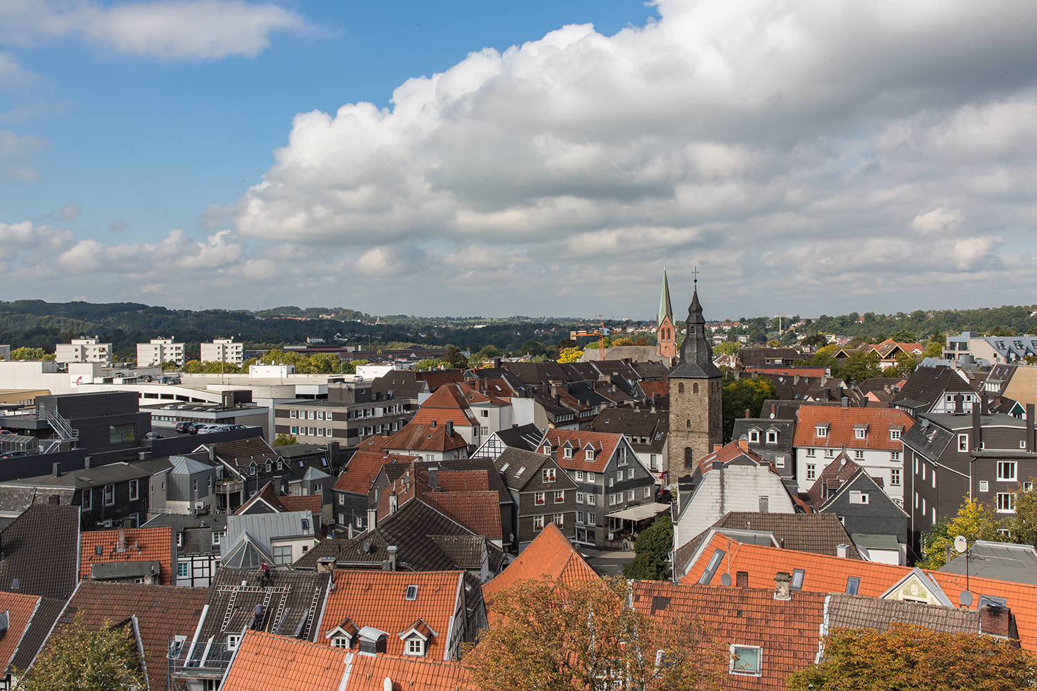 Blick vom St. Georgsturm auf die Hattinger Nordstadt