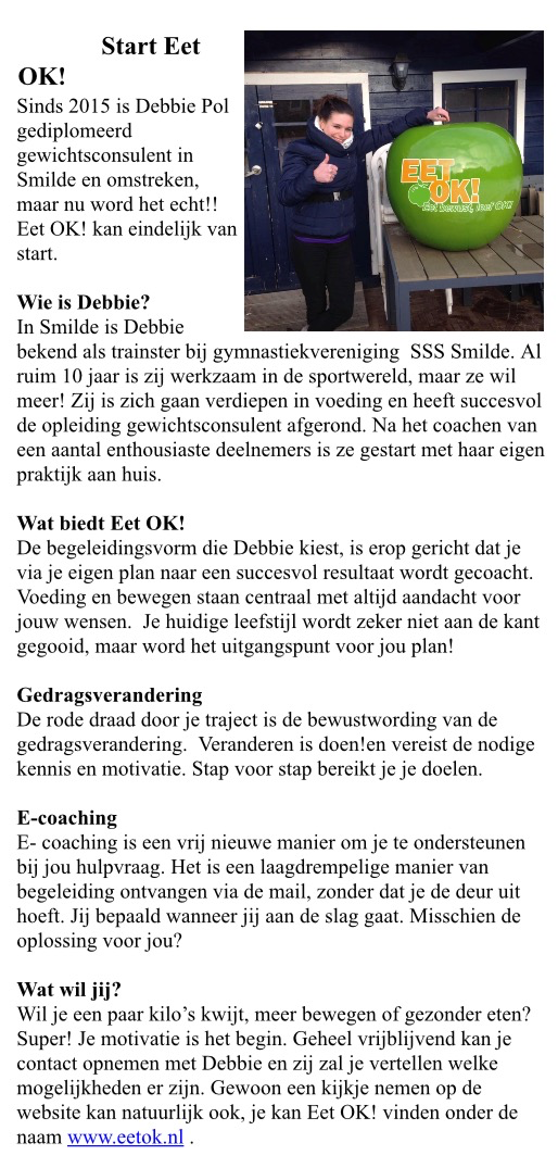 Eet OK is nu echt begonnen!!