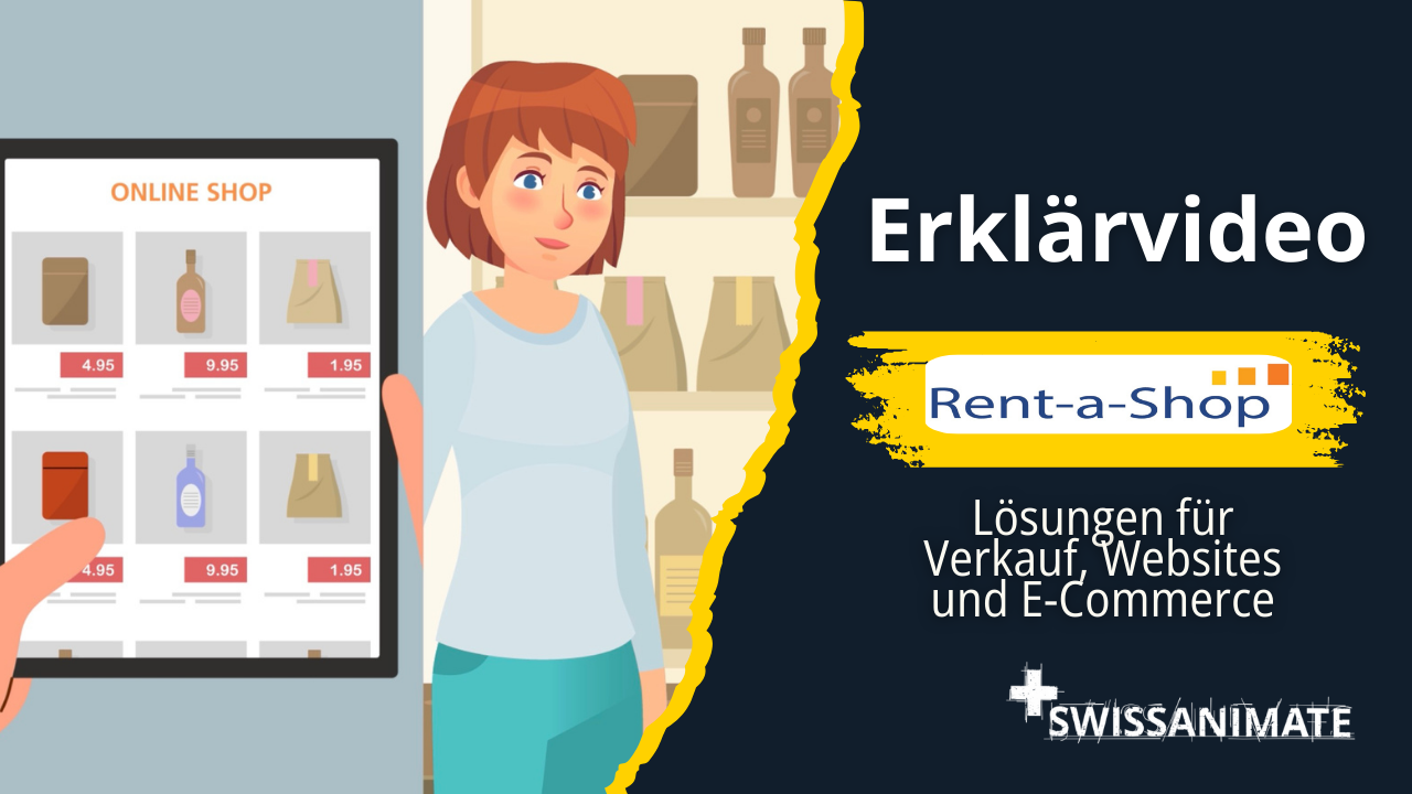 Unser Animiertes Erklärvideo für den Handel: Rent-a-Shop bietet die passenden Module von Onlineshop bis Warenwirtschaft