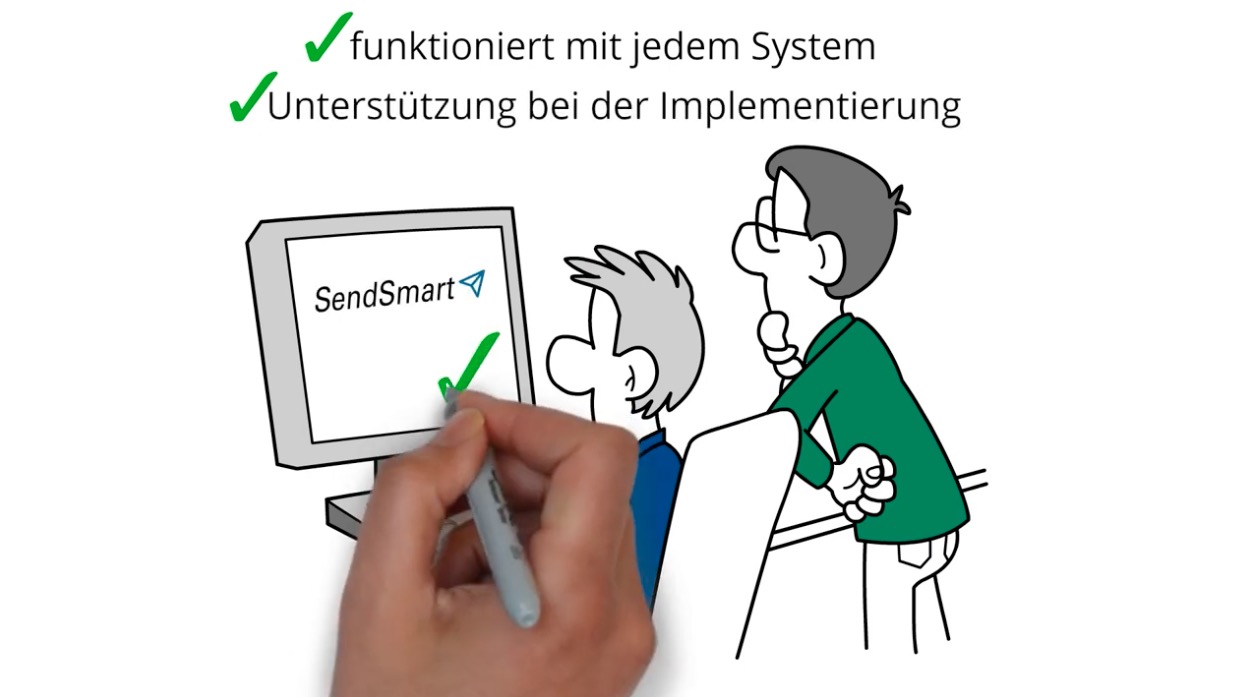 Unser animiertes Erklärvideo im Whiteboard-Stil für SendSmart: Die smarte Zukunft des Briefversands – einfach, sicher, digital