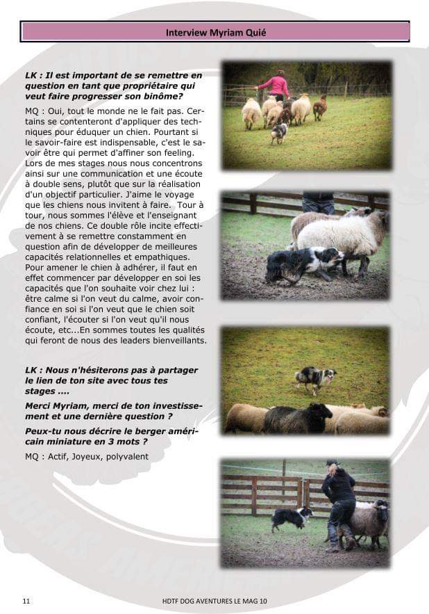Interview parue dans le magazine HDTF Dog Aventures le Mag n°10