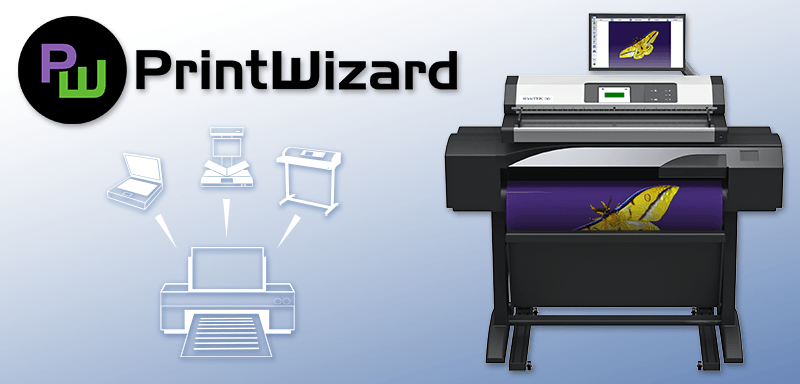 MFP Lösung für Grossformatdrucker in Verbindung mit einem Grossformatscanner.