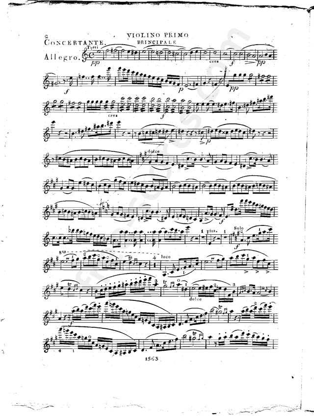 Beginning of the Concertante in solo part 1
