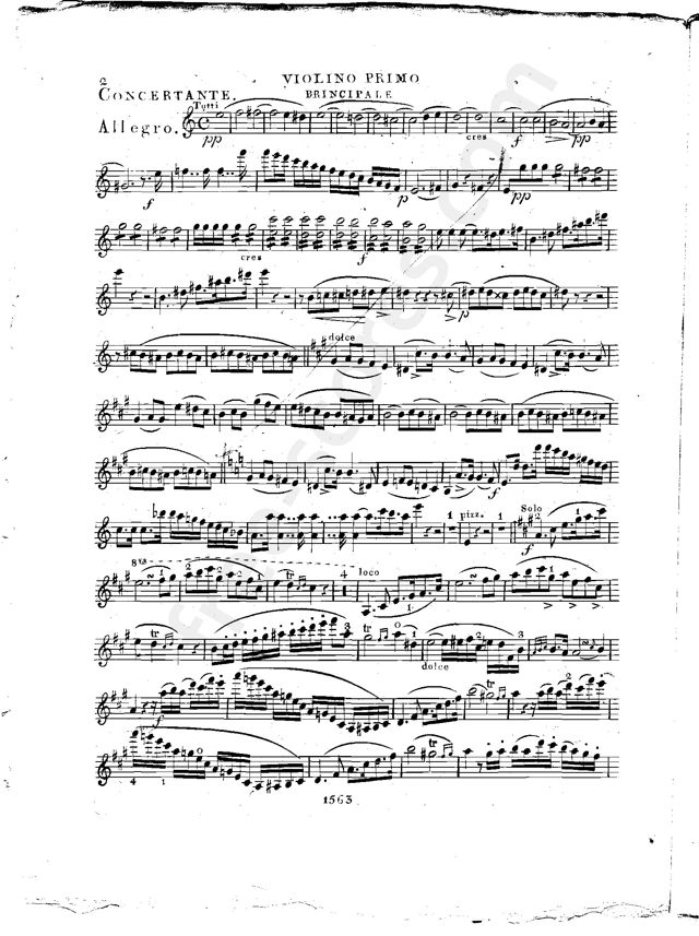 Beginn der Concertante in der Solostimme 1