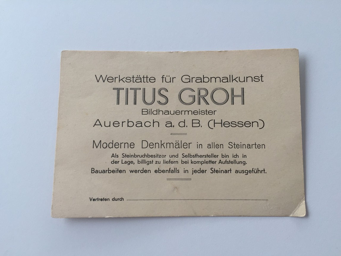 Erste Visitenkarten