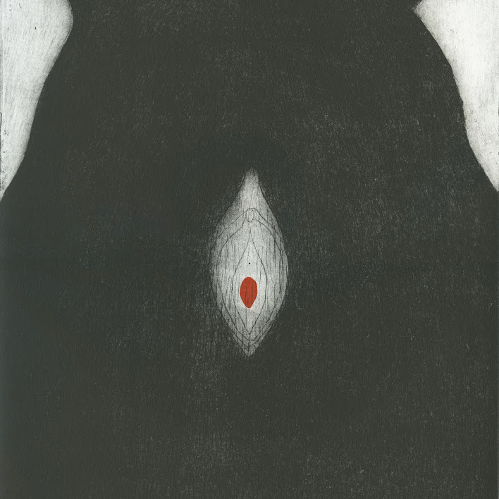 "Grand ours 3" - eau forte - 27,5 x 39,5 cm - 2018. Oeuvre de Bilitis Farreny