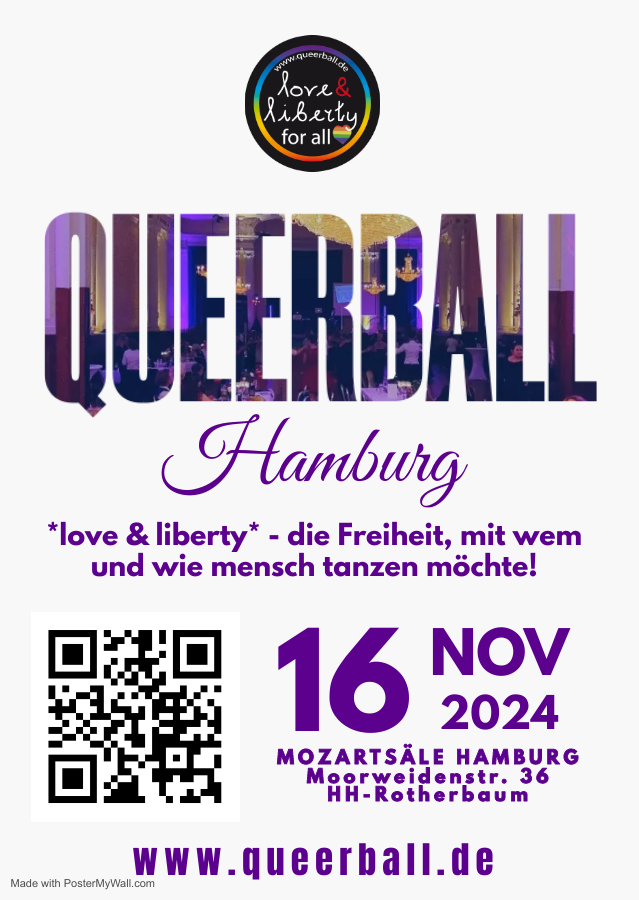 *love & liberty* QueerBall Hamburg am 16.11.24 in den Mozartsäle Hamburg