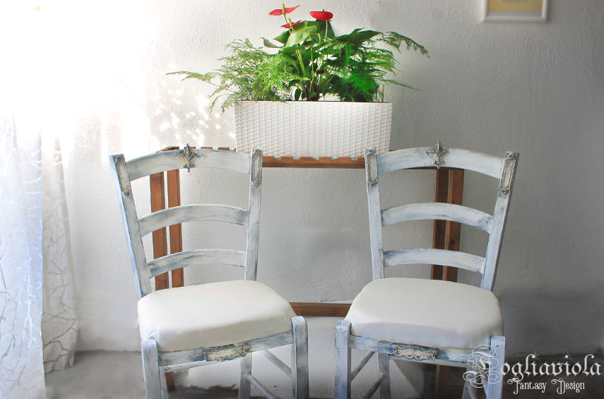 romantiche sedie shabby