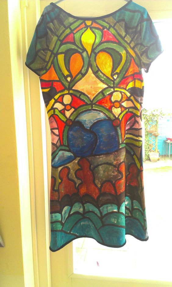 Stained glass painted dress