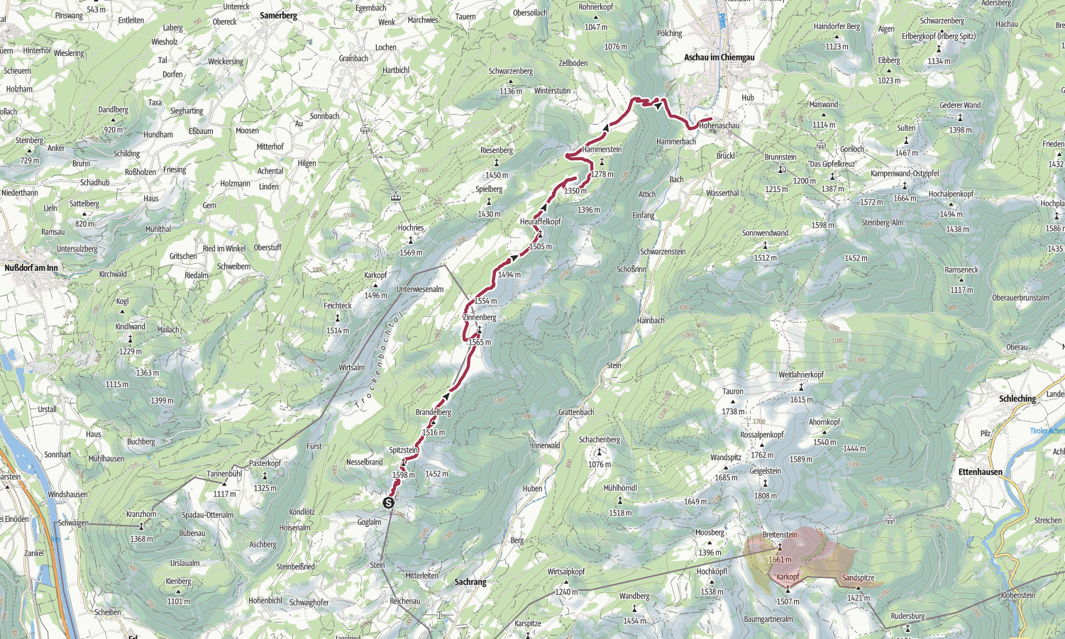 Erweiterung: Spitzstein + Brandelberg + Zinnenberg + Heuraffelkopf + Laubenstein