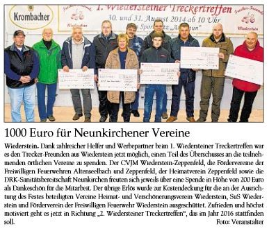 1000 Euro für Neunkirchener Vereine