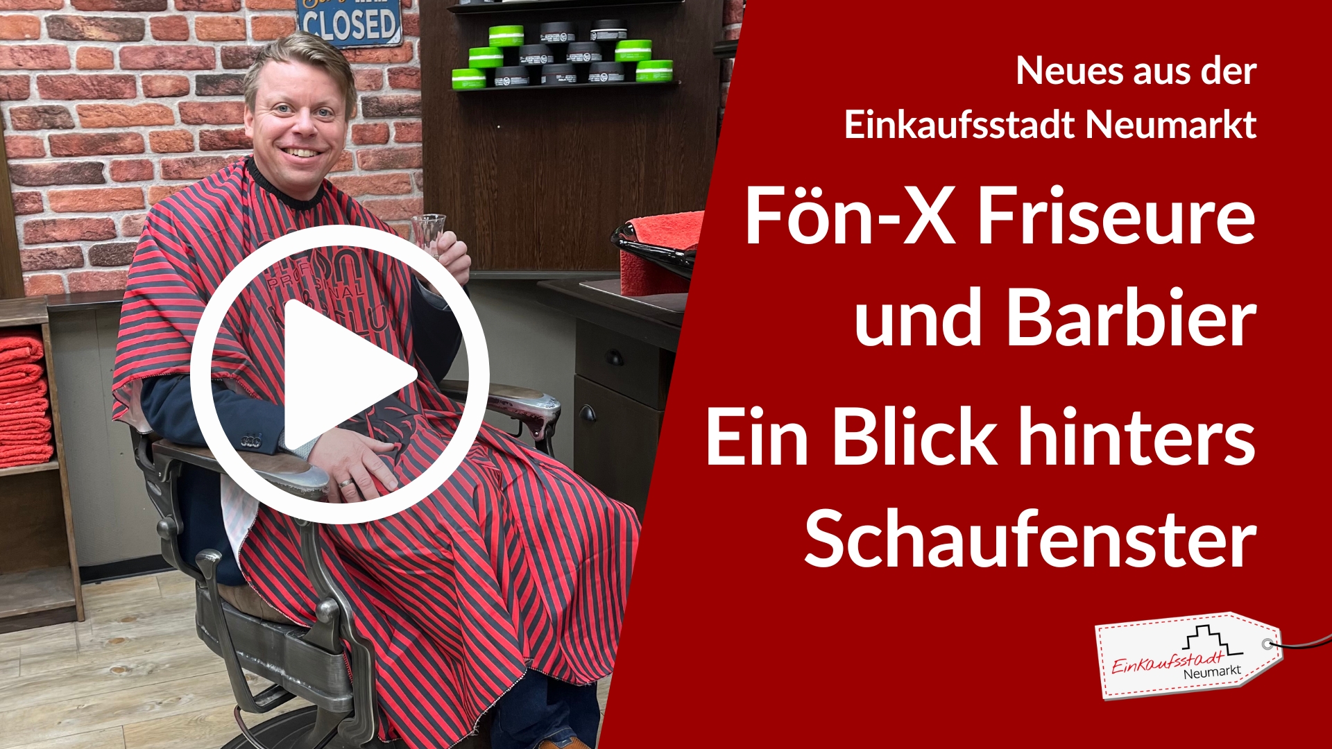 Ein Blick hinters Schaufenster bei Fön-X Friseure und Barbiere