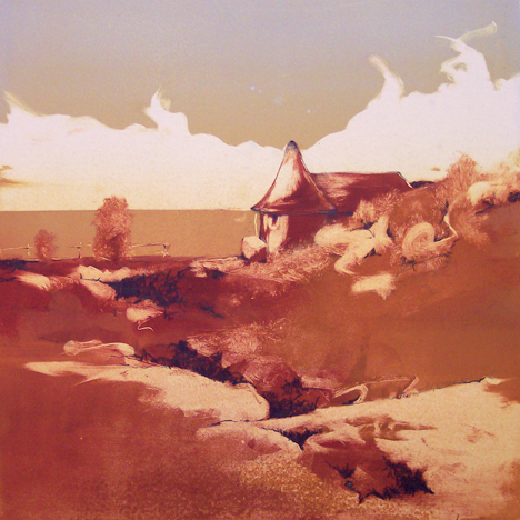 "Land's End" monotype, 24x24, 2009