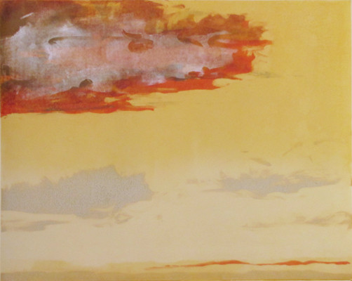 "Montauk Red" monotype, 24x32, 2011 (sold)