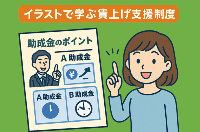 「助成金、わかりやすくなった！」～イラストで学ぶ賃上げ支援制度～