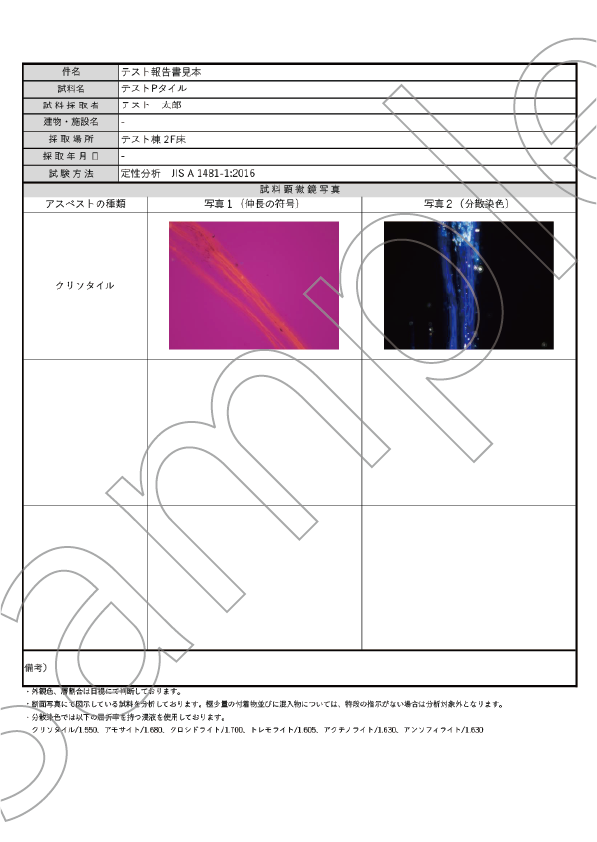 分析結果報告書2［見本］