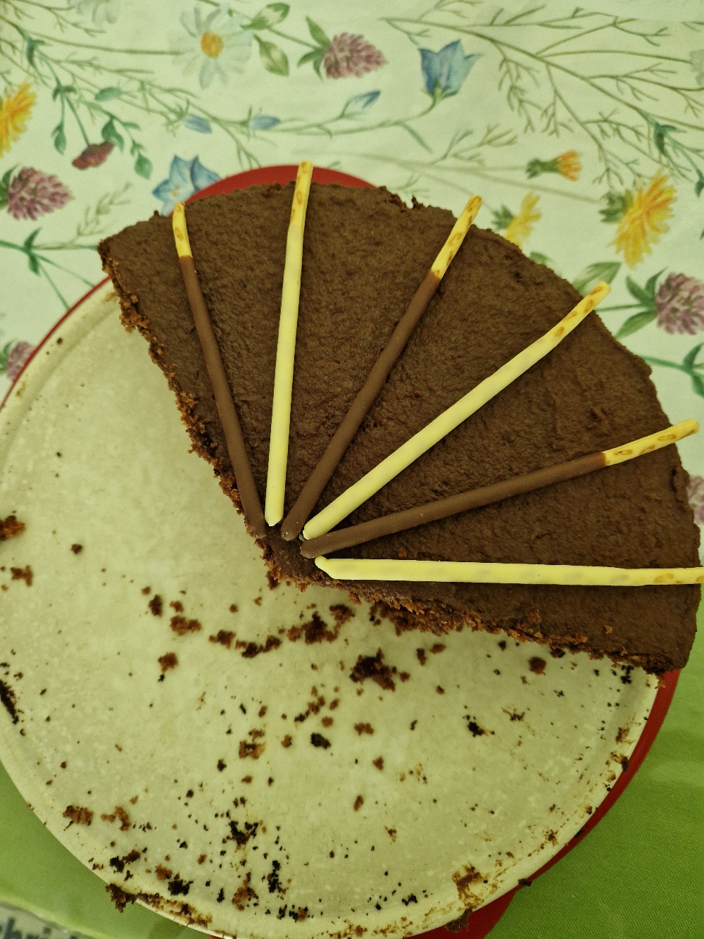 Zum Frühstück gab es heute noch Reste meiner Geburtstagstorte. Sachertorte von meiner Mama ist die beste Torte überhaupt. 🎂