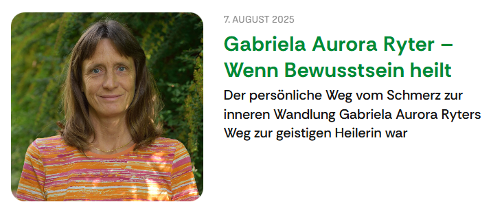 Foto Gabriela Aurora Ryter und Titel des Interviews