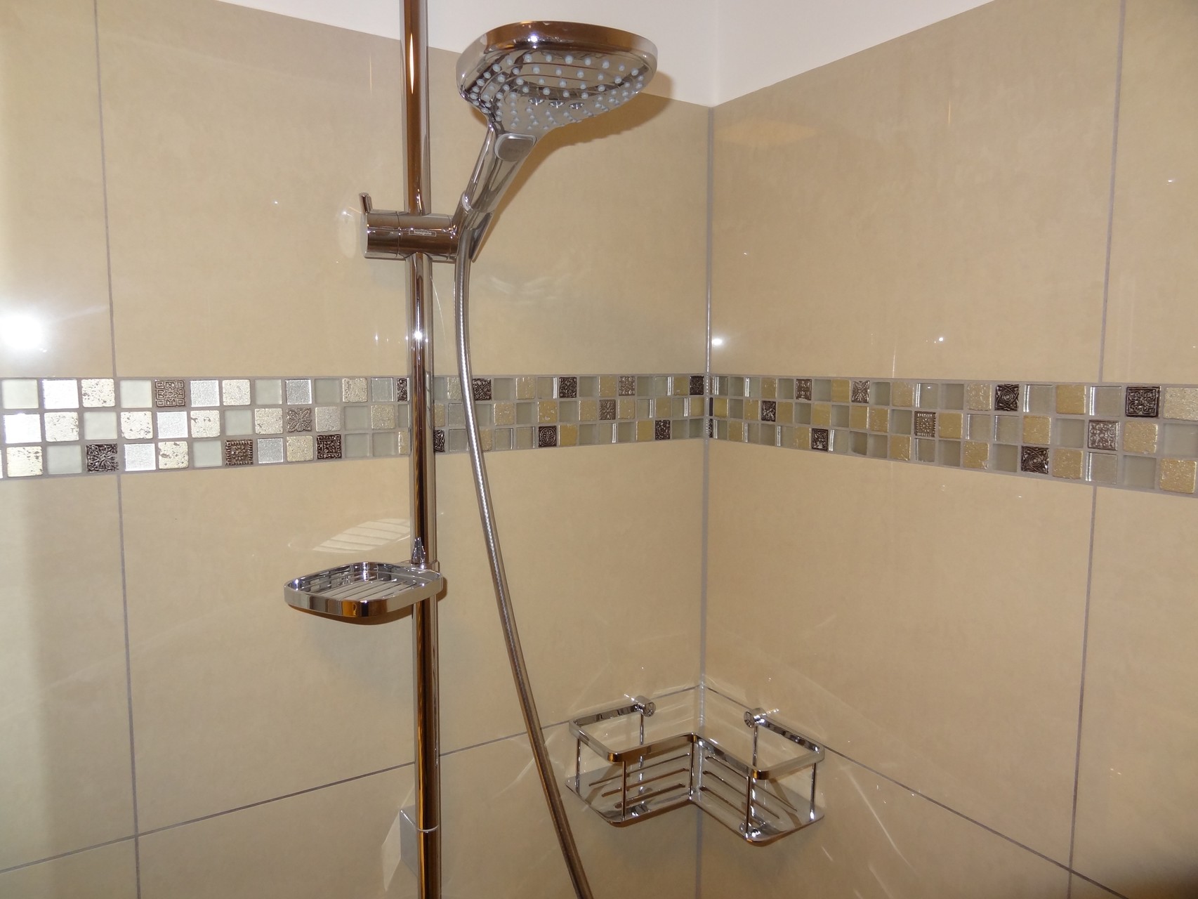 Hochwertige Ausstattung mit Hansgrohe Rainpanel