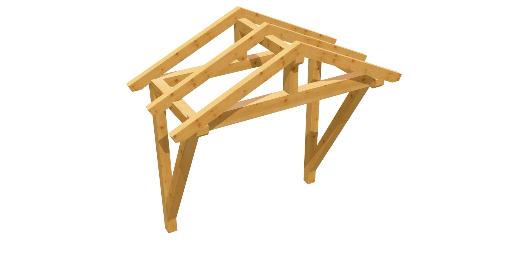 Vordach-Satteldach selber bauen - Holz-Baupläne