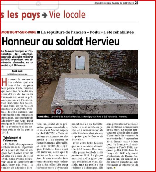 journal L'ECHO REPUBLICAIN de DREUX 16 mars 2019