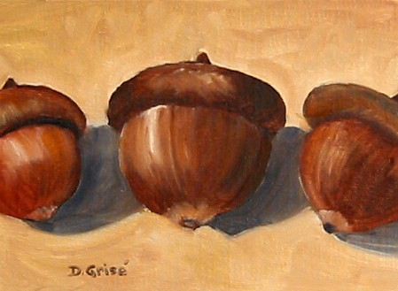 Three Nuts - oil Plein air - sold