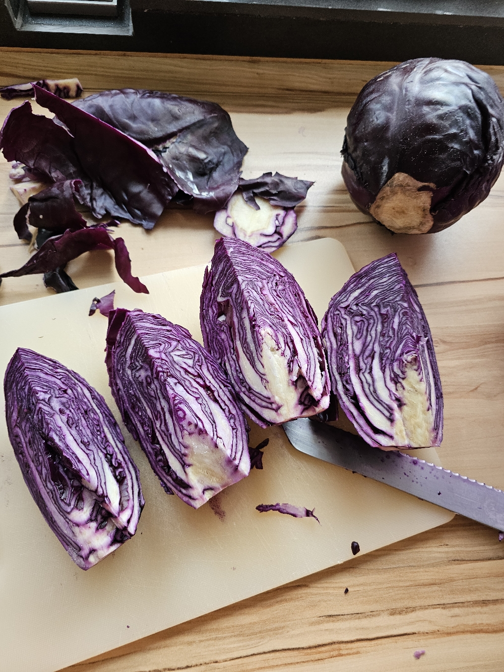 Geviertelter Rotkohl