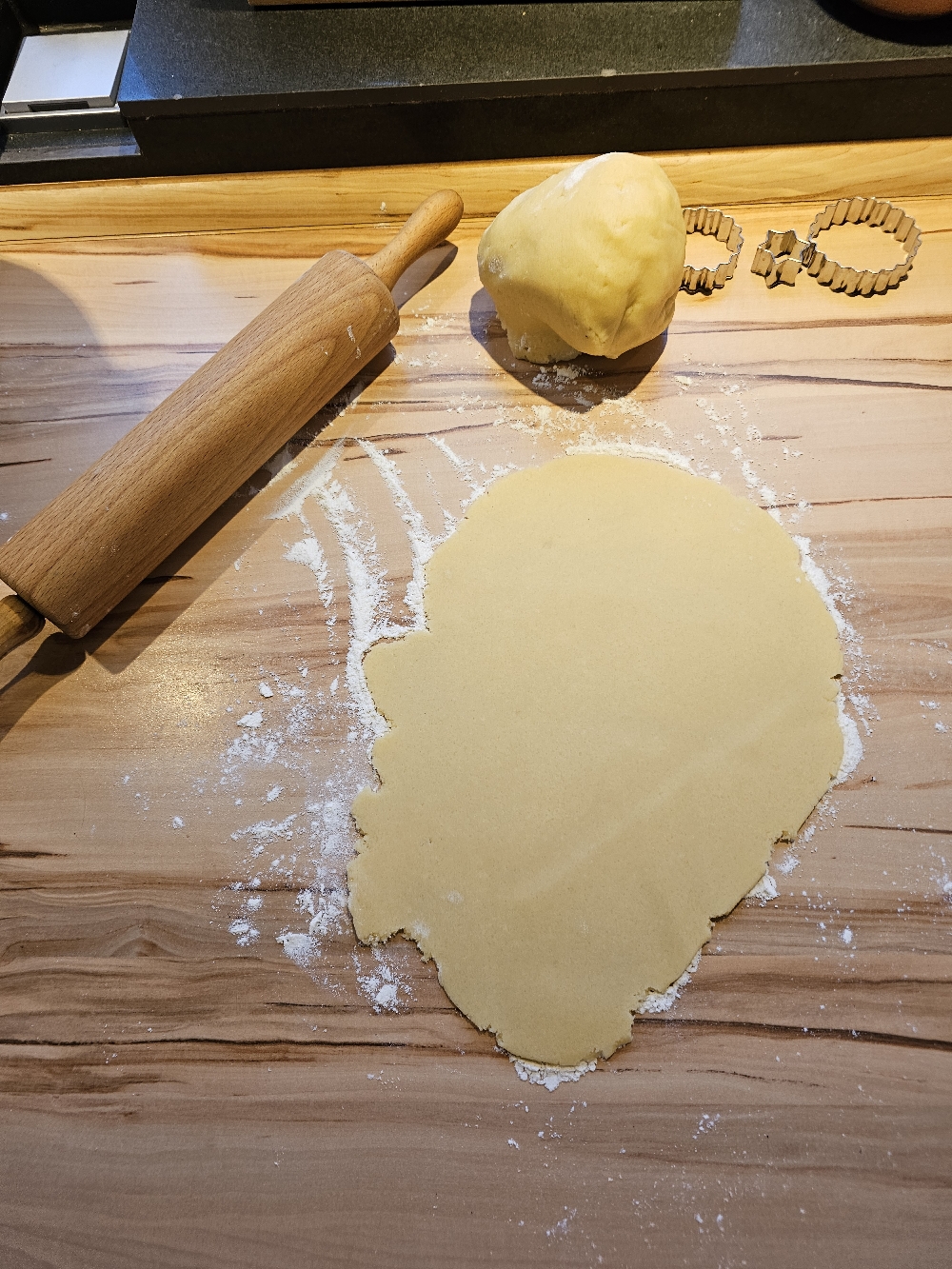 Ausgerollter Hildabrötchen Teig