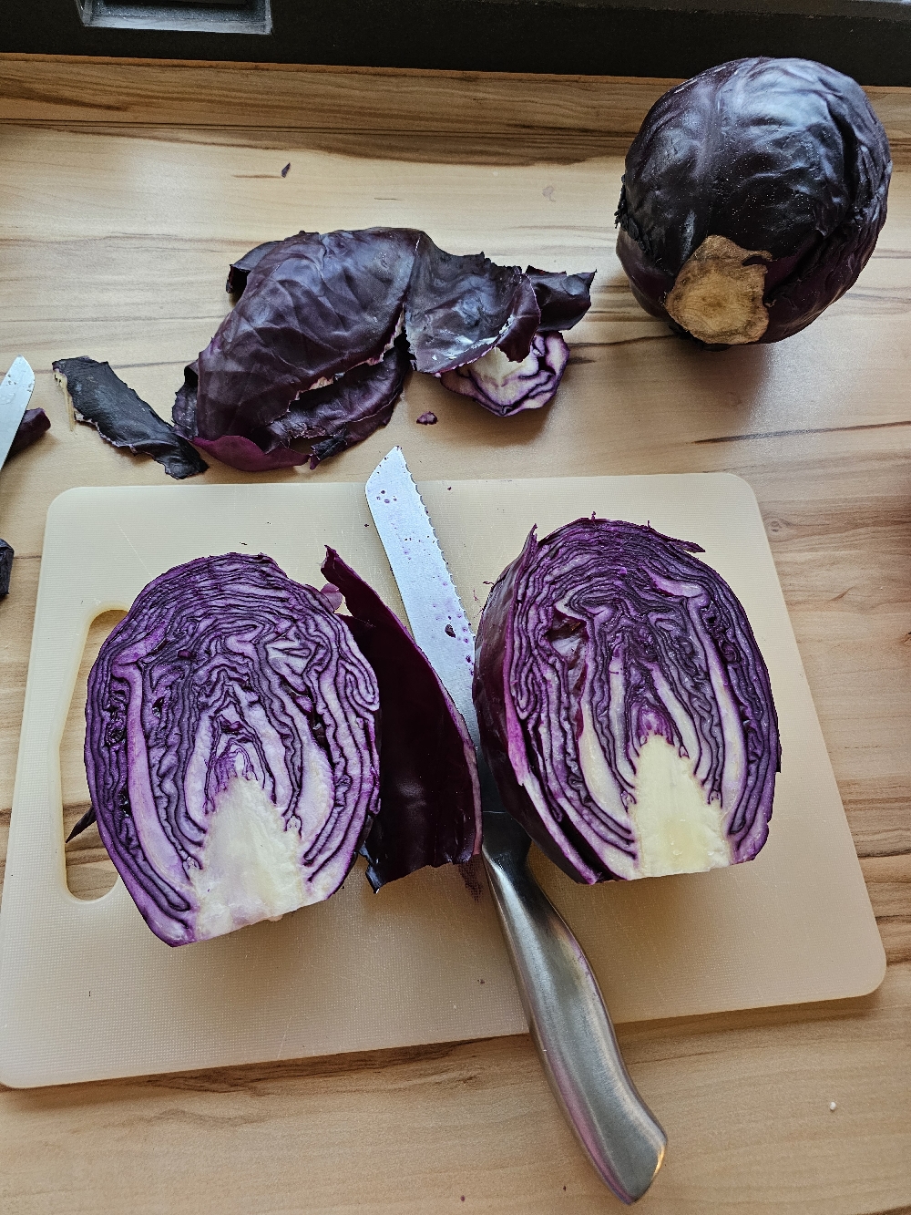 Rotkohl schneiden und vorbereiten Schritt-für-Schritt