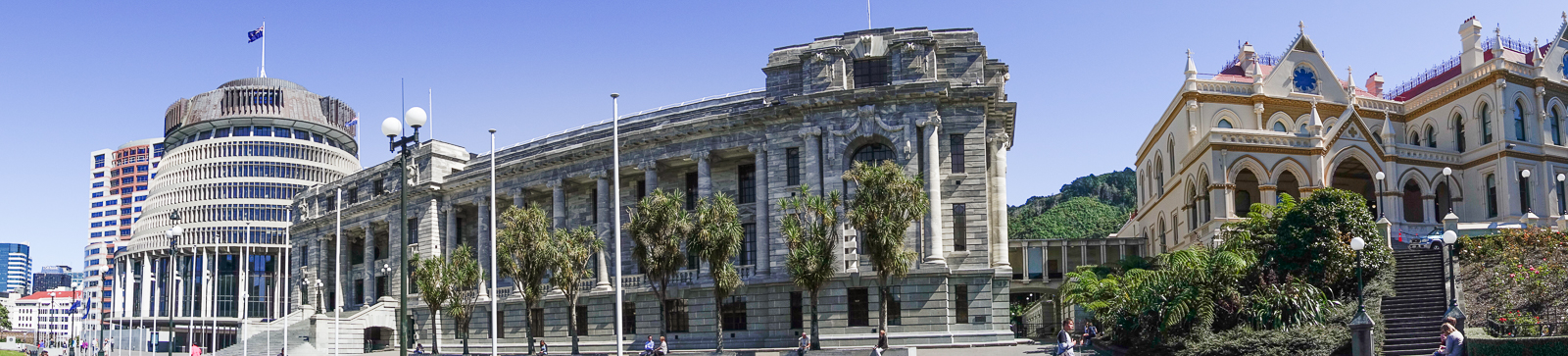 Wellington, 3 corps de batiments du parlement, à gauche le bâtiment est surnommé la ruche