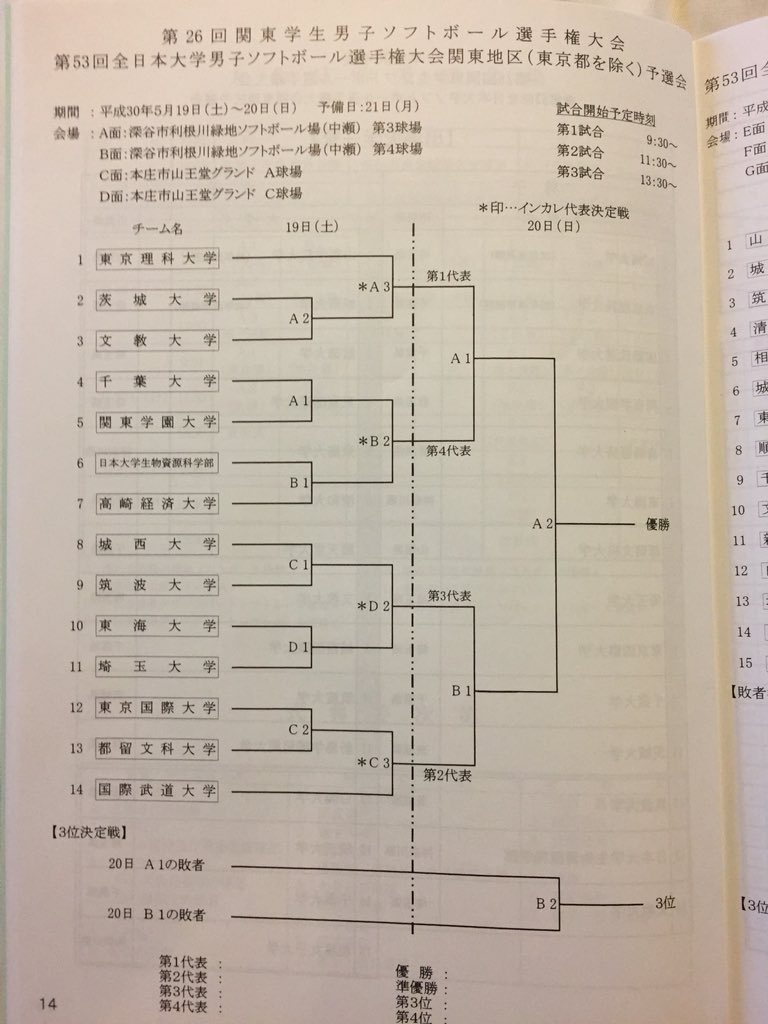 インカレ予選 日程 結果 高崎経済大学ソフトボール部