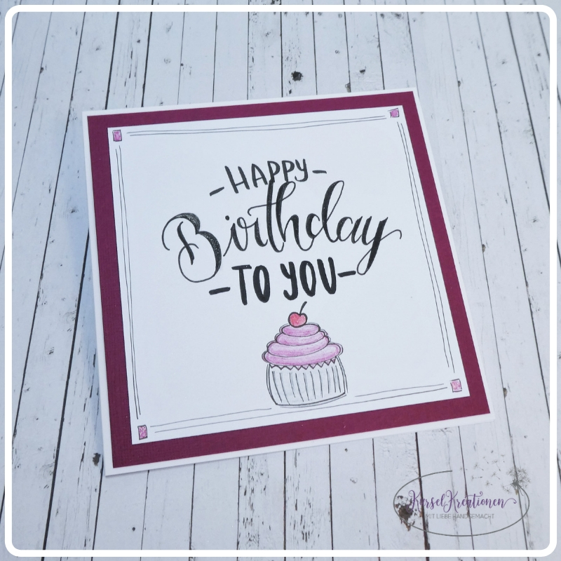 Geburtstagskarte Handlettering Endzela Vezirishvili