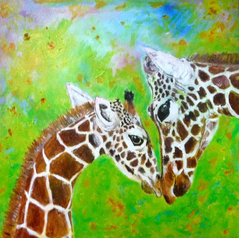 油絵　マミ ラニカイビーチを楽しむキュートな犬たち　大きいキャンバス レインボーアート販売 - キワイルカ 本当の自分になる島 ハワイ島