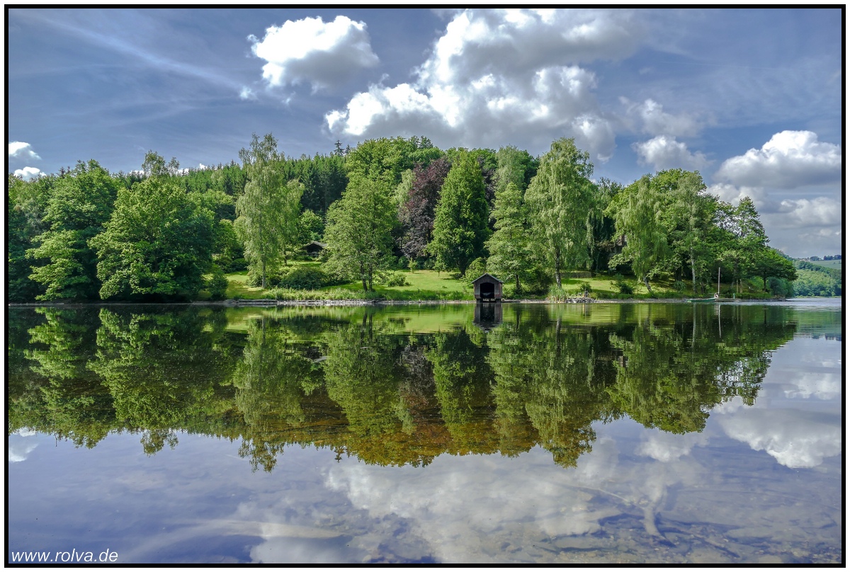 Rursee#Bootshaus#Obersee#Ostufer#Eifel#Spiegelung