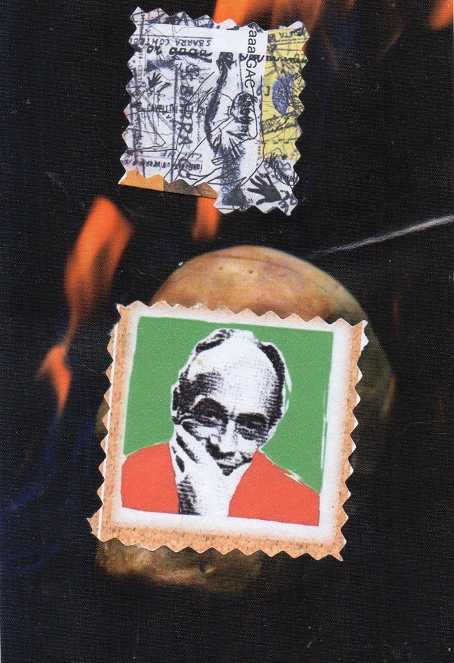 MAIL - ART PROJEKT AGAINST " WAR " by Reiner Langer   Eingehende MAIL - ART Bruno Chiarlone , ITALIEN 