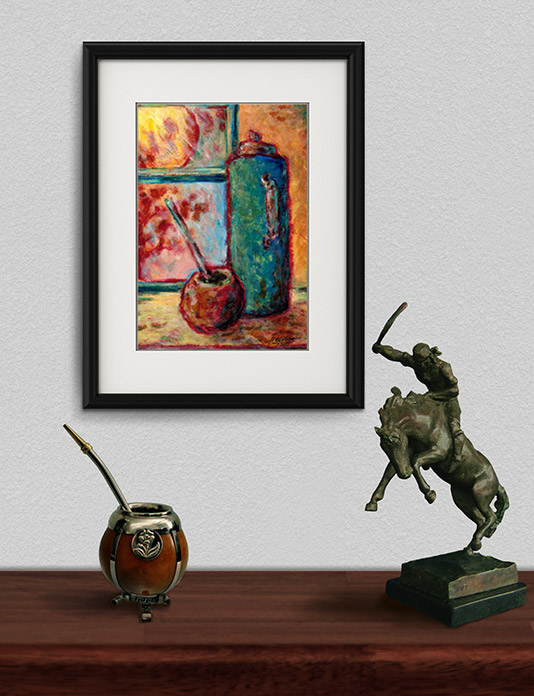 Mates y nostalgias - Acrílico sobre cartón 30x40cm (Colección privada) - Héctor Olivera