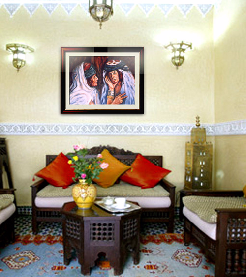 Femmes de l'Algerie - Acrylique sur toile d'après Étienne Dinet (Collection privée)
