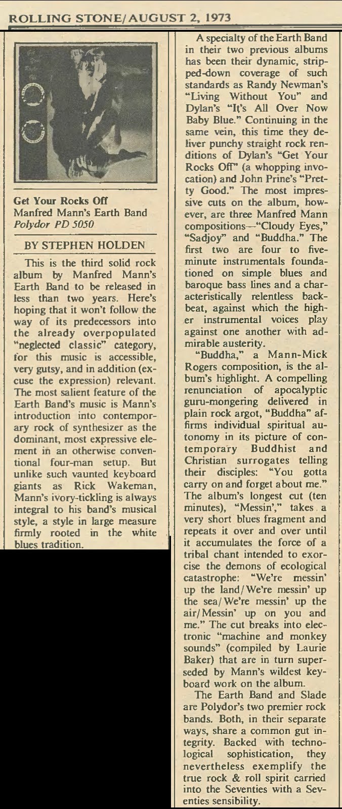 Rolling Stone (US) Get Your Rocks Off (US release of Messin') Review 1973