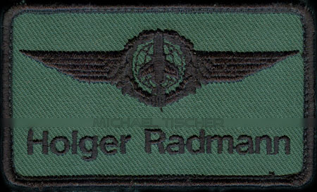 Taktisches Luftwaffengeschwader 33, Büchel, Nametag, Waffensystemoffizier (WSO), Tornado. Patch donated by base commander TaktLwG  33