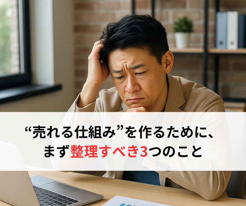 “売れる仕組み”を作るために、まず整理すべき3つのこと