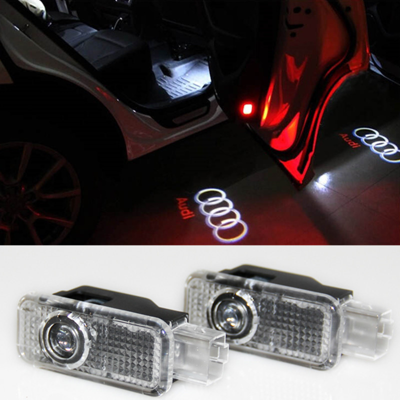 LED-Einstiegsleuchten Original Audi LED Schriftzug Audi Ringe mit
