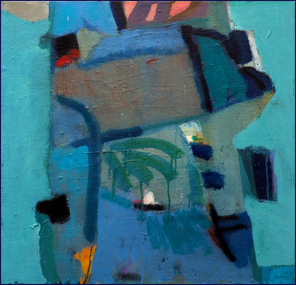 Figur vor Grün - Öl auf Leinwand 50 x 50 cm - € 500,-