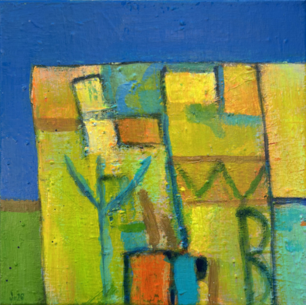 Gelber Garten - Acryl auf Leinwand - 40 x 40 cm - € 450,-