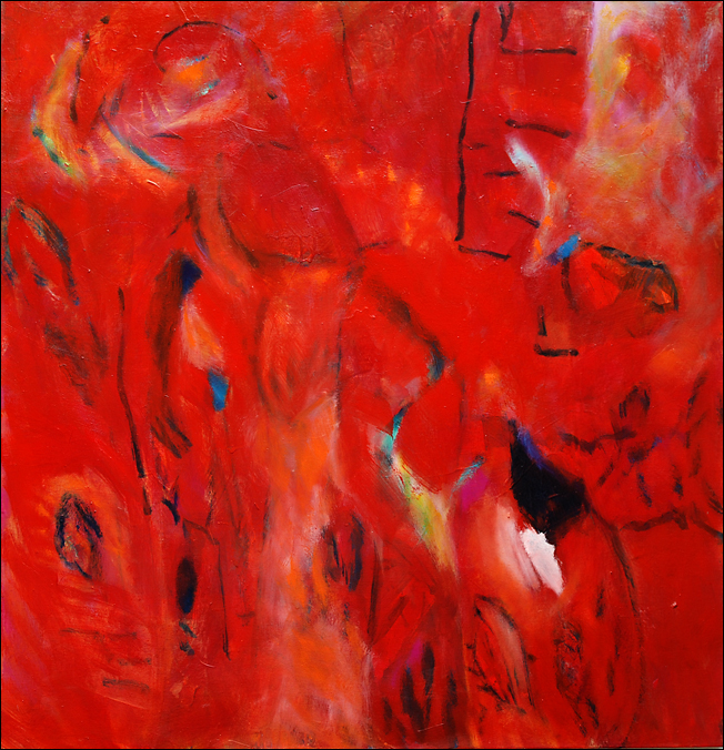  "Großes Rot" Öl auf Leinwand 100 x 100 cm € 700,-